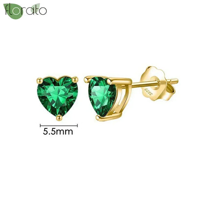 925 Sterling Silver Green Crystal CZ Hoop Earrings for Women | 2023 Luxury Gold Small Huggie Earrings | Fashion Piercing Jewelry - Floq & Raman