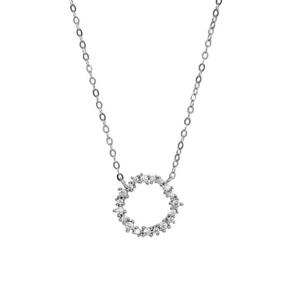 925 Sterling Silver 18K Gold Plating Pavé Crystal Round Star Same Style Necklace Women Fashion Party Jewelry Accessories - Floq & Raman