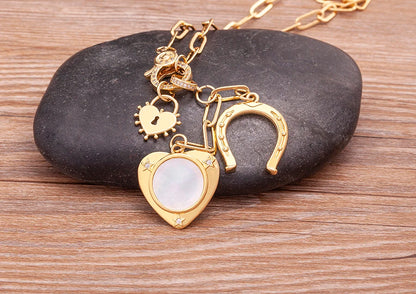 High Quality Love Heart Shape Charm Pendant Necklace For Women Female Elegant Aesthetic Chain Link Jewelry Gift Wholesale - Floq & Raman