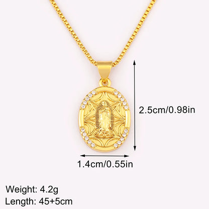 New Retro Oval/Round Shape Religious Style Zircon Flip Pendant Necklace For Female Male Lovers Photos Jewelry Accessories - Floq & Raman