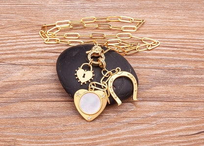 High Quality Love Heart Shape Charm Pendant Necklace For Women Female Elegant Aesthetic Chain Link Jewelry Gift Wholesale - Floq & Raman