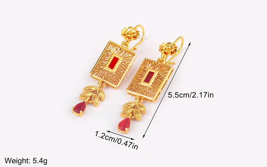 High Quality Rectangle/Evil Eye Shape Elegant Aesthetic Drop Earrings For Female Vintage Ear Jewelry Wedding Party Gifts - Floq & Raman
