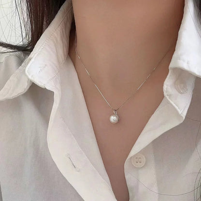 Pearl Pendant Necklaces for Women Temperament Clavicle Box Chain Choker 14K Gold Plated Jewelry - Floq & Raman