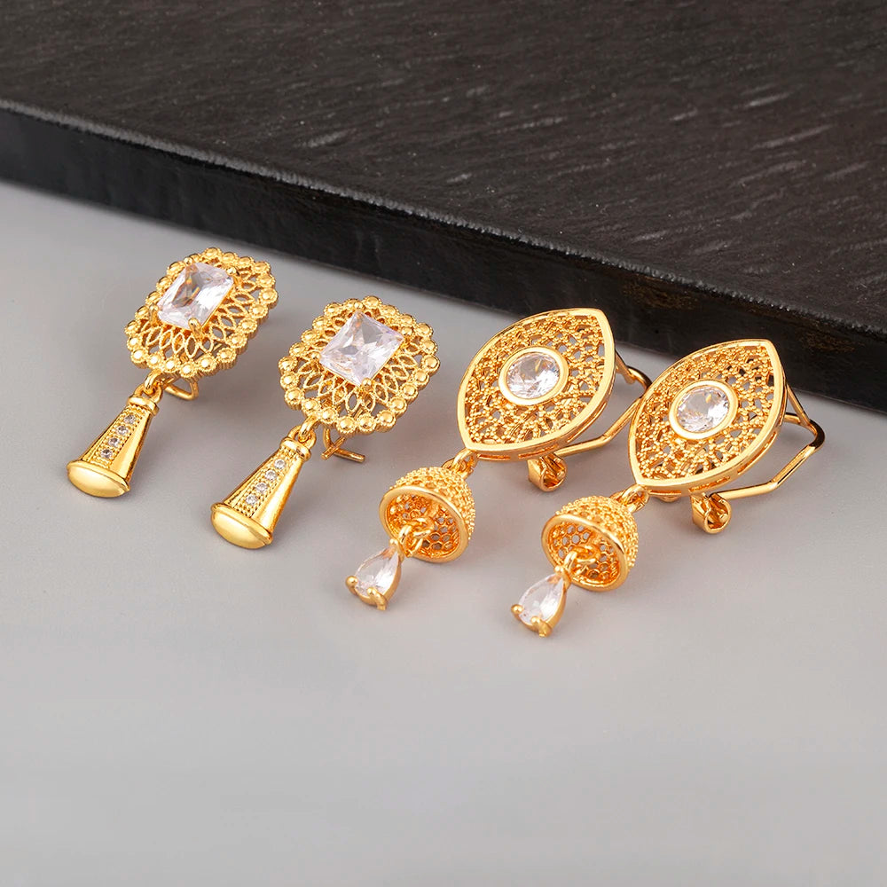 High Quality Rectangle/Evil Eye Shape Elegant Aesthetic Drop Earrings For Female Vintage Ear Jewelry Wedding Party Gifts - Floq & Raman