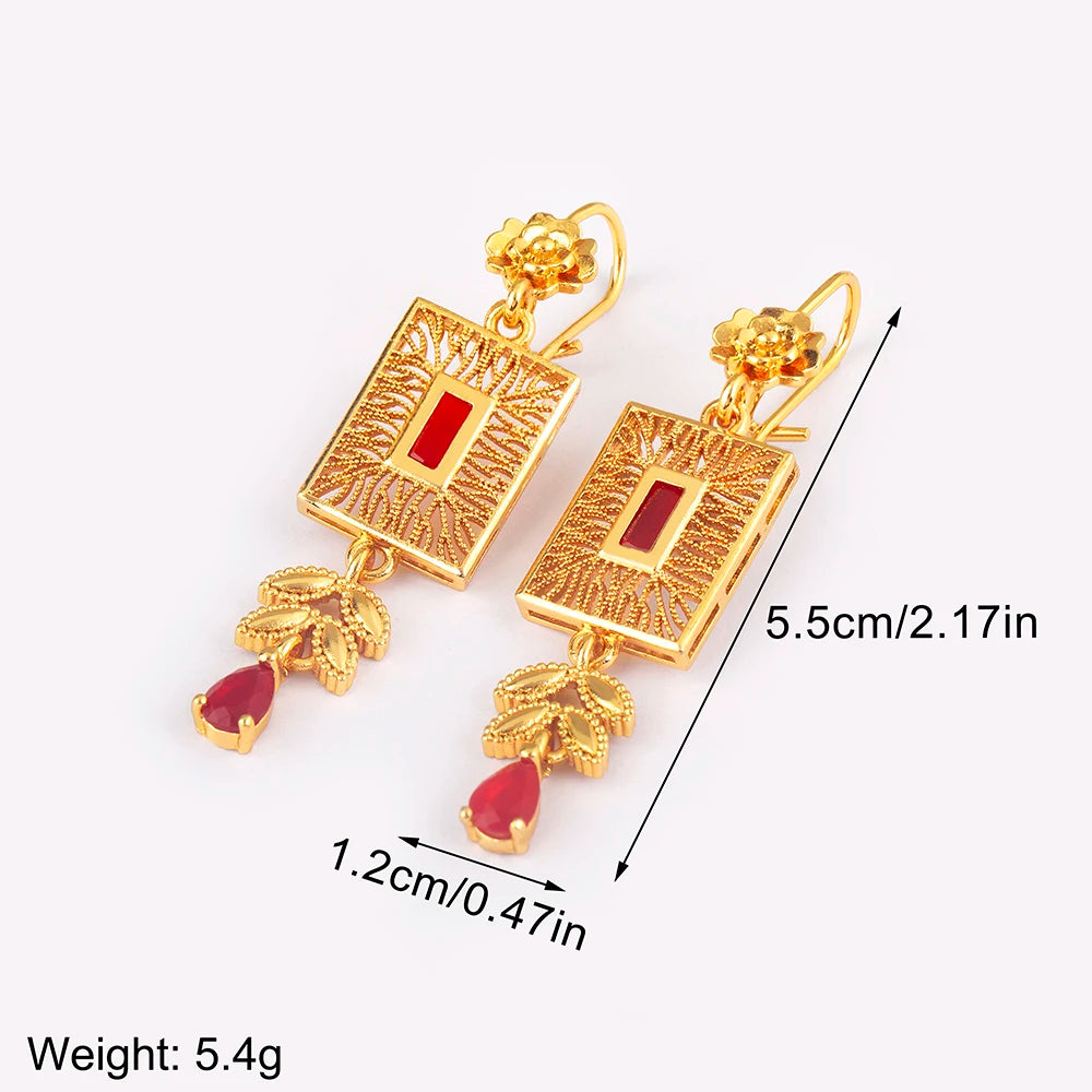High Quality Rectangle/Evil Eye Shape Elegant Aesthetic Drop Earrings For Female Vintage Ear Jewelry Wedding Party Gifts - Floq & Raman