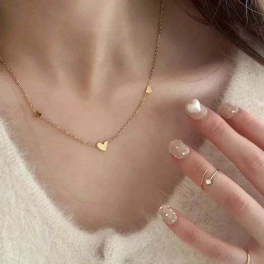 925 Sterling Silver Necklace Pendant For Women Jewelry Love Necklace Luxury Design Sense Heart Shaped Collar Chain Fashion - Floq & Raman