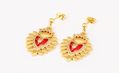 High Quality 6 Styles Sacred Heart Drop Earrings For Women Female Gorgeous Dazzling Ear Jewelry Accessories Party Gifts - Floq & Raman