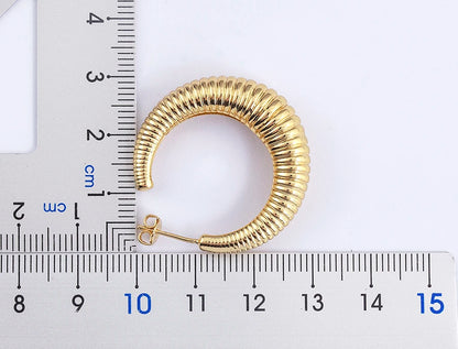 Top Quality 2 Colors Geometric Crescent Shape Adjustable Earrings Cubic Zirconia Women Retro Jewelry Classic Party Gift - Floq & Raman