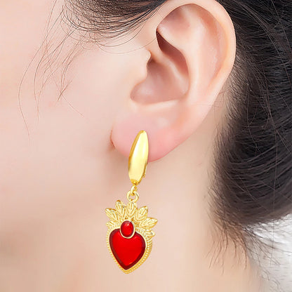 High Quality 6 Styles Sacred Heart Drop Earrings For Women Female Gorgeous Dazzling Ear Jewelry Accessories Party Gifts - Floq & Raman