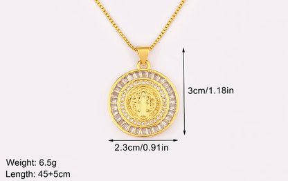 New Retro Oval/Round Shape Religious Style Zircon Flip Pendant Necklace For Female Male Lovers Photos Jewelry Accessories - Floq & Raman