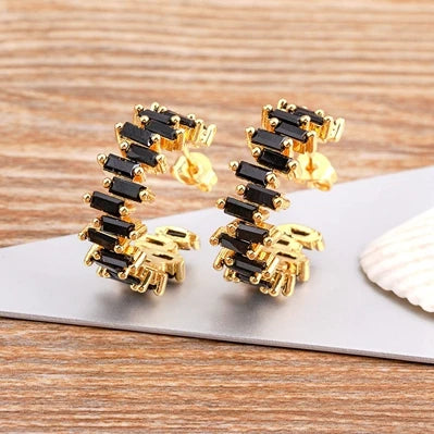 Fashion New Arrival Multicolor Gold Plated Earrings for Women Cubic Zirconia Wedding Female Jewelry Girl Friendship Gifts - Floq & Raman