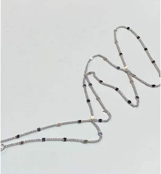 real 925 silver necklace women's sterling silver collarbone chain necklace glitter chain necklace silver jewelry - Floq & Raman