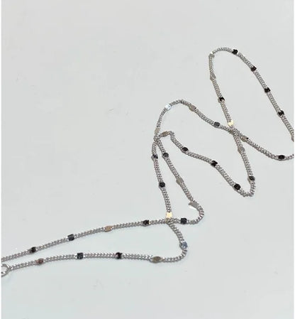 real 925 silver necklace women's sterling silver collarbone chain necklace glitter chain necklace silver jewelry - Floq & Raman