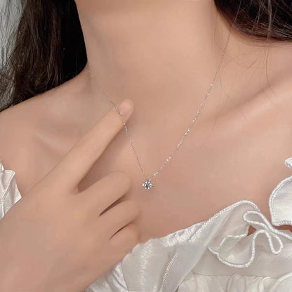 Read S925 Sterling Silver Plated 18K Gold Sparkling Zircon Flower Necklace for Women Girl Exquisite Party Jewelry Gifts - Floq & Raman