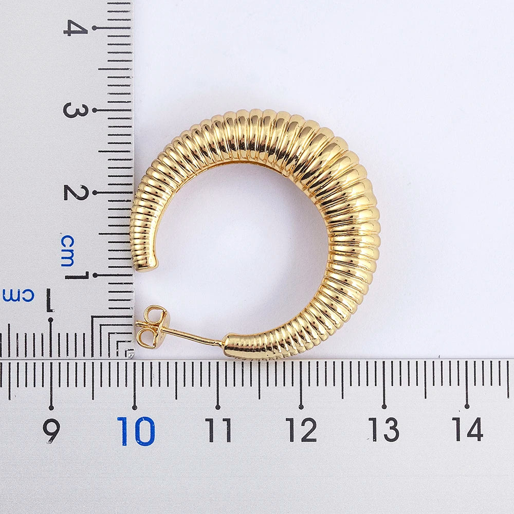 Top Quality 2 Colors Geometric Crescent Shape Adjustable Earrings Cubic Zirconia Women Retro Jewelry Classic Party Gift - Floq & Raman