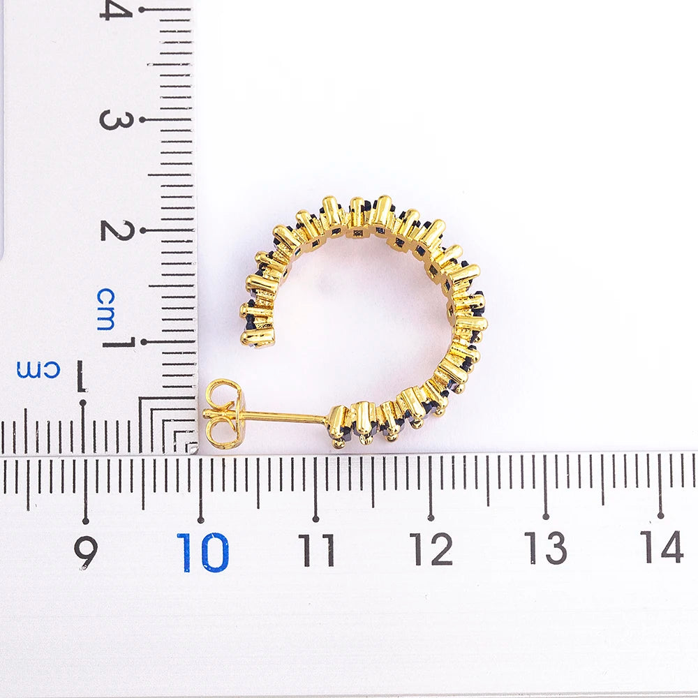 Fashion New Arrival Multicolor Gold Plated Earrings for Women Cubic Zirconia Wedding Female Jewelry Girl Friendship Gifts - Floq & Raman