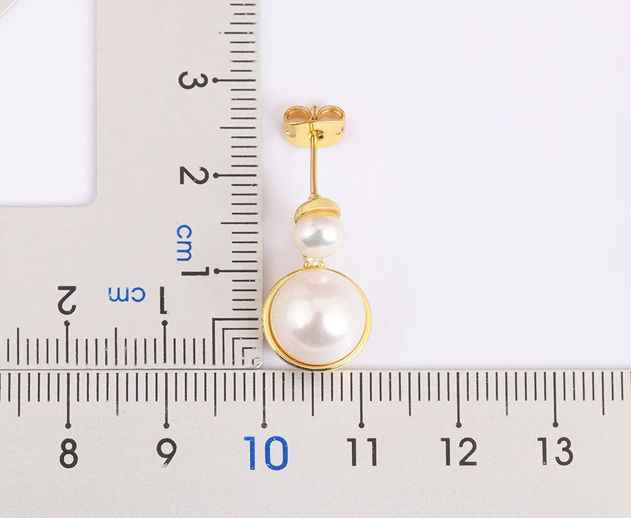 Light Luxury Trendy Copper Inlaid Pearl Zircon Charm Drop Earrings Female Wedding Party Jewelry Accessories Delicate Gifts - Floq & Raman