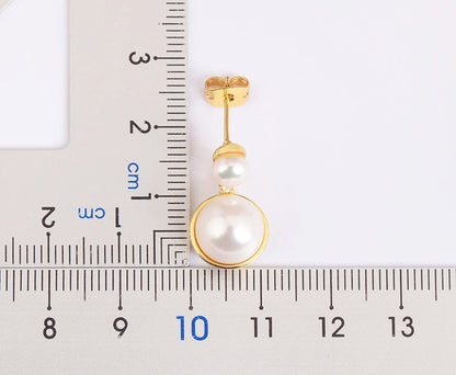 Light Luxury Trendy Copper Inlaid Pearl Zircon Charm Drop Earrings Female Wedding Party Jewelry Accessories Delicate Gifts - Floq & Raman