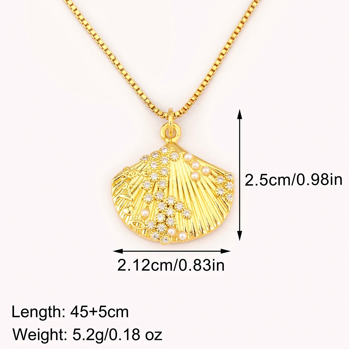 New Fashion Lucky Shell Shape Inlaid Pearl Crystal Zircon Pendant Necklace For Women Female 4 Styles Choice Jewelry Gifts - Floq & Raman