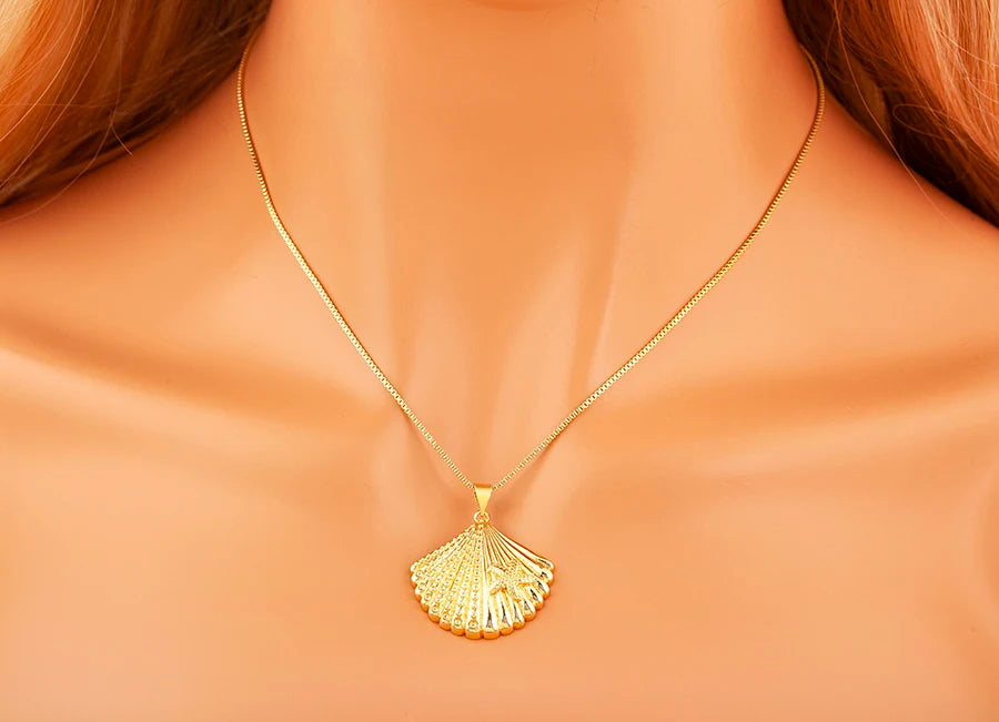 New Fashion Lucky Shell Shape Inlaid Pearl Crystal Zircon Pendant Necklace For Women Female 4 Styles Choice Jewelry Gifts - Floq & Raman