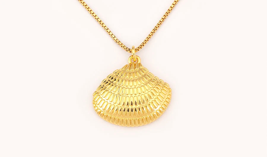 New Fashion Lucky Shell Shape Inlaid Pearl Crystal Zircon Pendant Necklace For Women Female 4 Styles Choice Jewelry Gifts - Floq & Raman