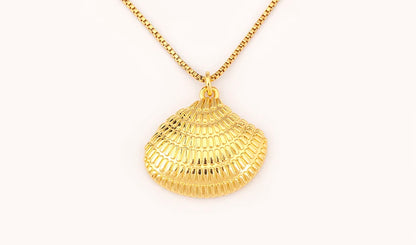 New Fashion Lucky Shell Shape Inlaid Pearl Crystal Zircon Pendant Necklace For Women Female 4 Styles Choice Jewelry Gifts - Floq & Raman