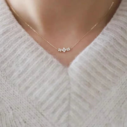 Real 925 Sterling Silver Zircon CZ Arc Choker Necklace For Women Light luxury Cute Fine Jewelry Minimalist Accessories - Floq & Raman
