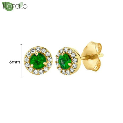 925 Sterling Silver Green Crystal CZ Hoop Earrings for Women | 2023 Luxury Gold Small Huggie Earrings | Fashion Piercing Jewelry - Floq & Raman