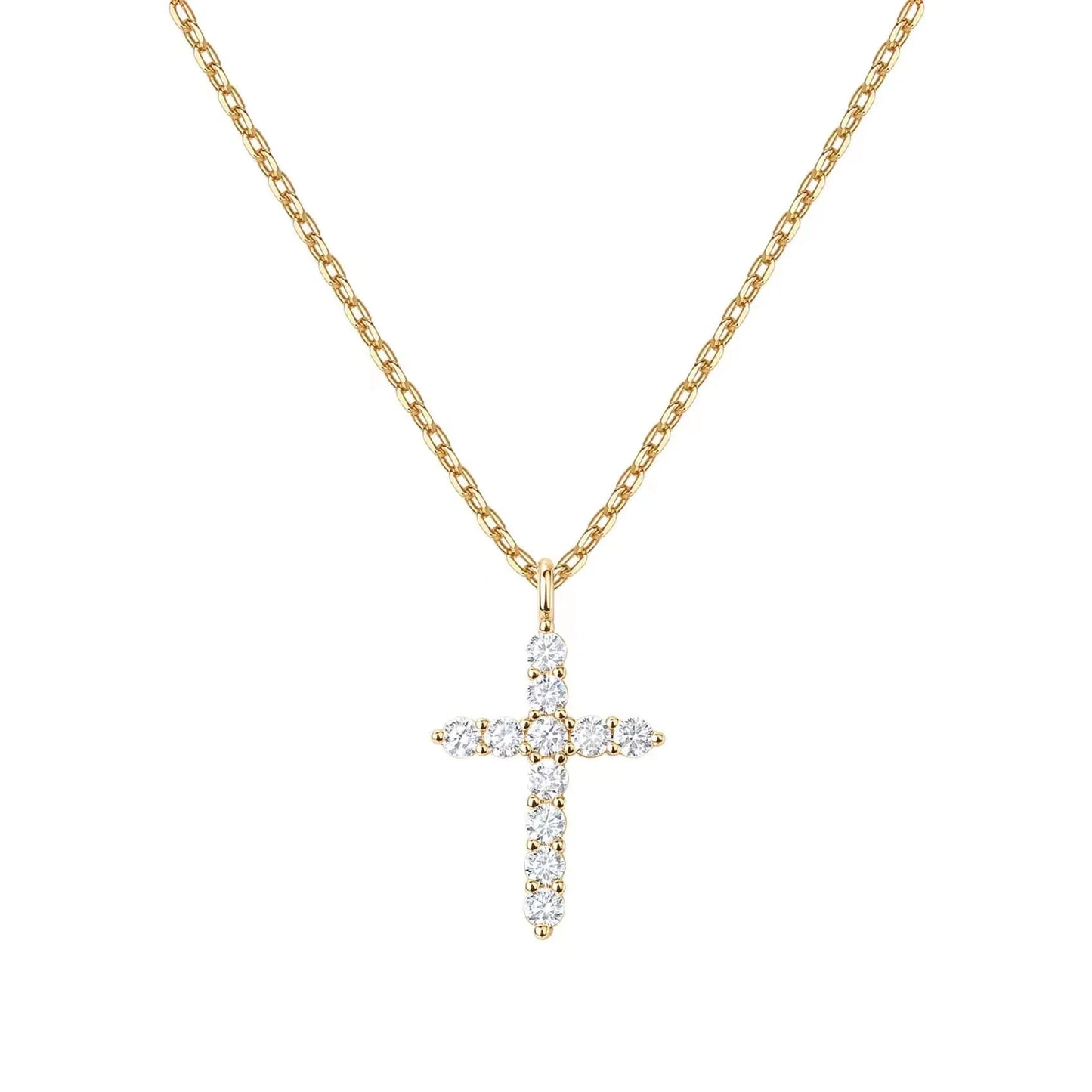 925 Sterling Silver Cute Cross JkeliPendant Simple Necklace Female Clavicle Chain Fine Jewelry For Women Gift Wholesale - Floq & Raman