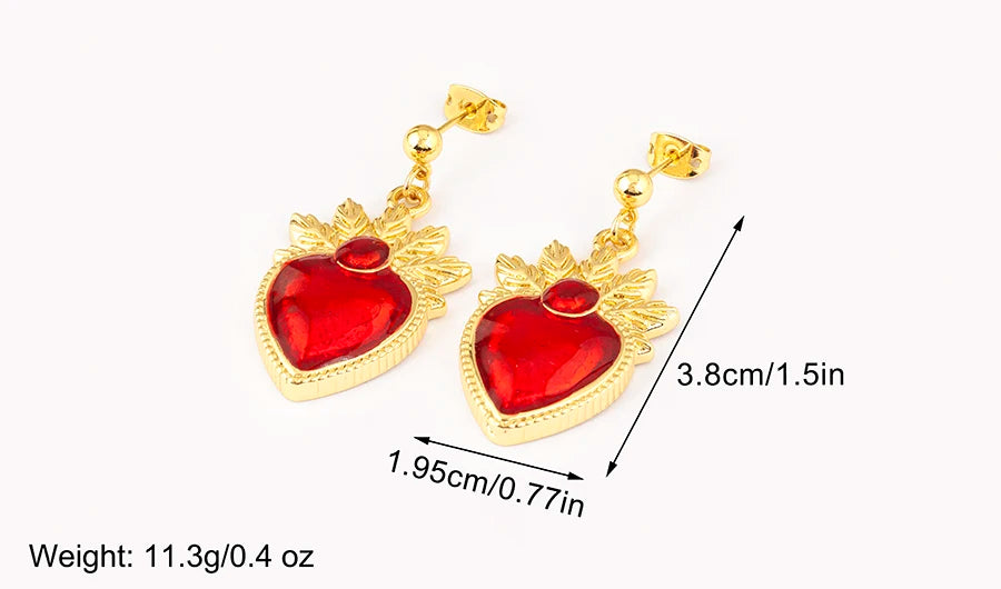 High Quality 6 Styles Sacred Heart Drop Earrings For Women Female Gorgeous Dazzling Ear Jewelry Accessories Party Gifts - Floq & Raman
