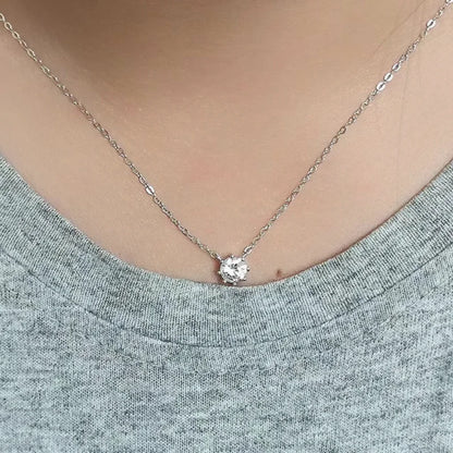 925 Sterling Silver 18k Gold Plated Necklace Versatile Single Sparkling Zircon Clavicle Chain for Women Wedding Jewelry - Floq & Raman