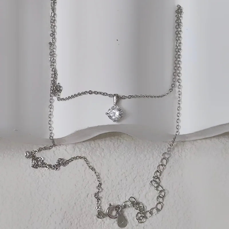 Fashion 100% 925 Sterling Silver Necklace For Women 18K gold Plated 5A Zircon Pendant Necklace Real Money Fine Jewelry - Floq & Raman