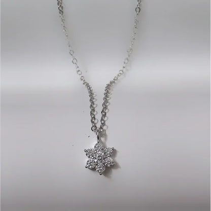 Real 925 Sterling Silver Seven star Zircon Pendant Necklaces for Women Cute Light Luxury Fine Jewelry Minimalist Plant Accessori - Floq & Raman