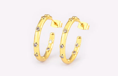 New Popular Snake Shape Cubic Zirconia Big Circle Hoop Earrings For Female Punk Style Daily Party Ear Jewelry Accessories - Floq & Raman