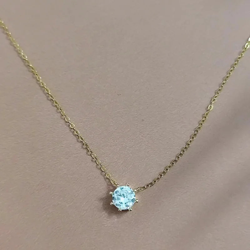 New 100% 925 Sterling Silver Necklace For Women 18K gold Plated 5A Zircon Pendant Eight Claw Necklace Money Fine Jewelry - Floq & Raman