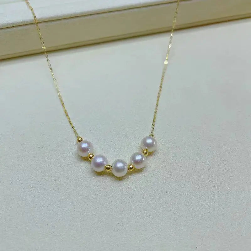 Read 925 Sterling Silver Pearl Bead Necklace for Women Circular Temperament Grace Engagement Jewelry Gift - Floq & Raman