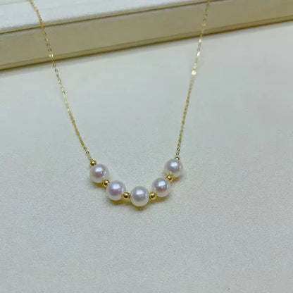 Read 925 Sterling Silver Pearl Bead Necklace for Women Circular Temperament Grace Engagement Jewelry Gift - Floq & Raman