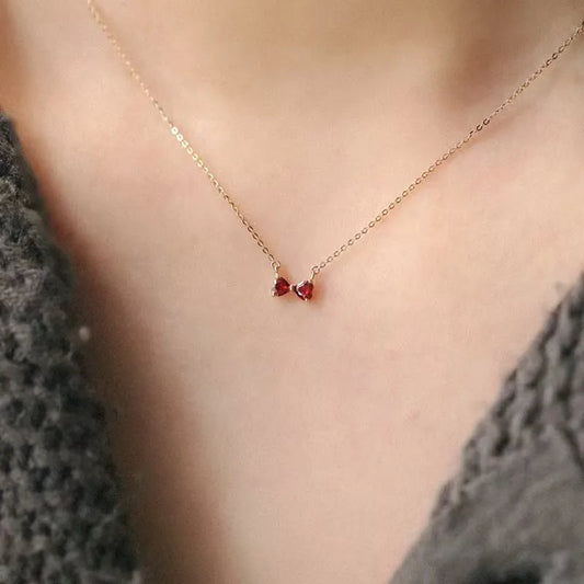 Korean Sweet 5A Zircon Bow 14K Gold Necklace for Women 925 Sterling Silver Temperament Jewelry Gift - Floq & Raman