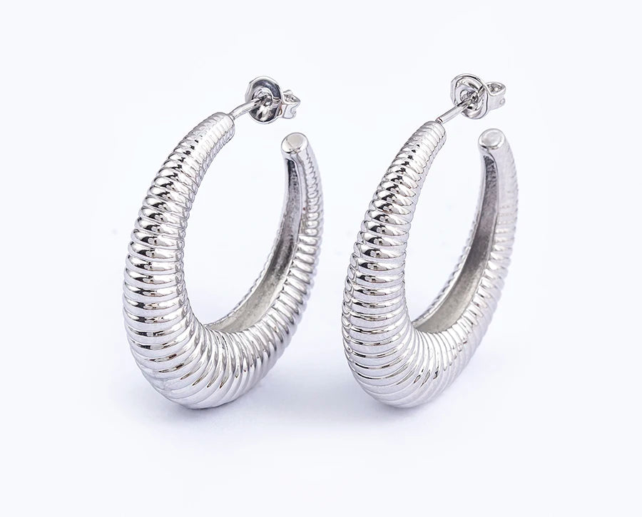 Top Quality 2 Colors Geometric Crescent Shape Adjustable Earrings Cubic Zirconia Women Retro Jewelry Classic Party Gift - Floq & Raman