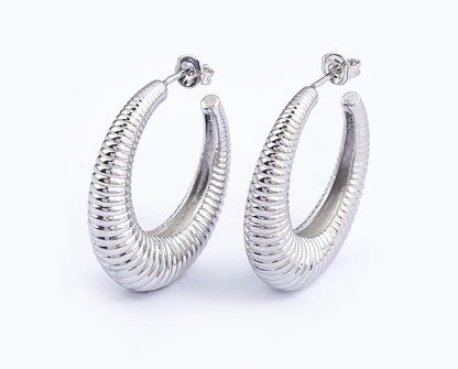 Top Quality 2 Colors Geometric Crescent Shape Adjustable Earrings Cubic Zirconia Women Retro Jewelry Classic Party Gift - Floq & Raman