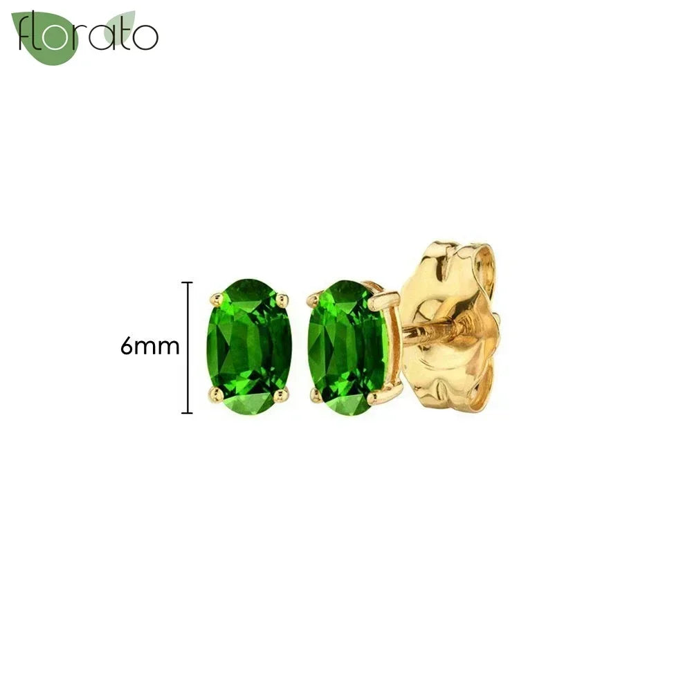 925 Sterling Silver Green Crystal CZ Hoop Earrings for Women | 2023 Luxury Gold Small Huggie Earrings | Fashion Piercing Jewelry - Floq & Raman