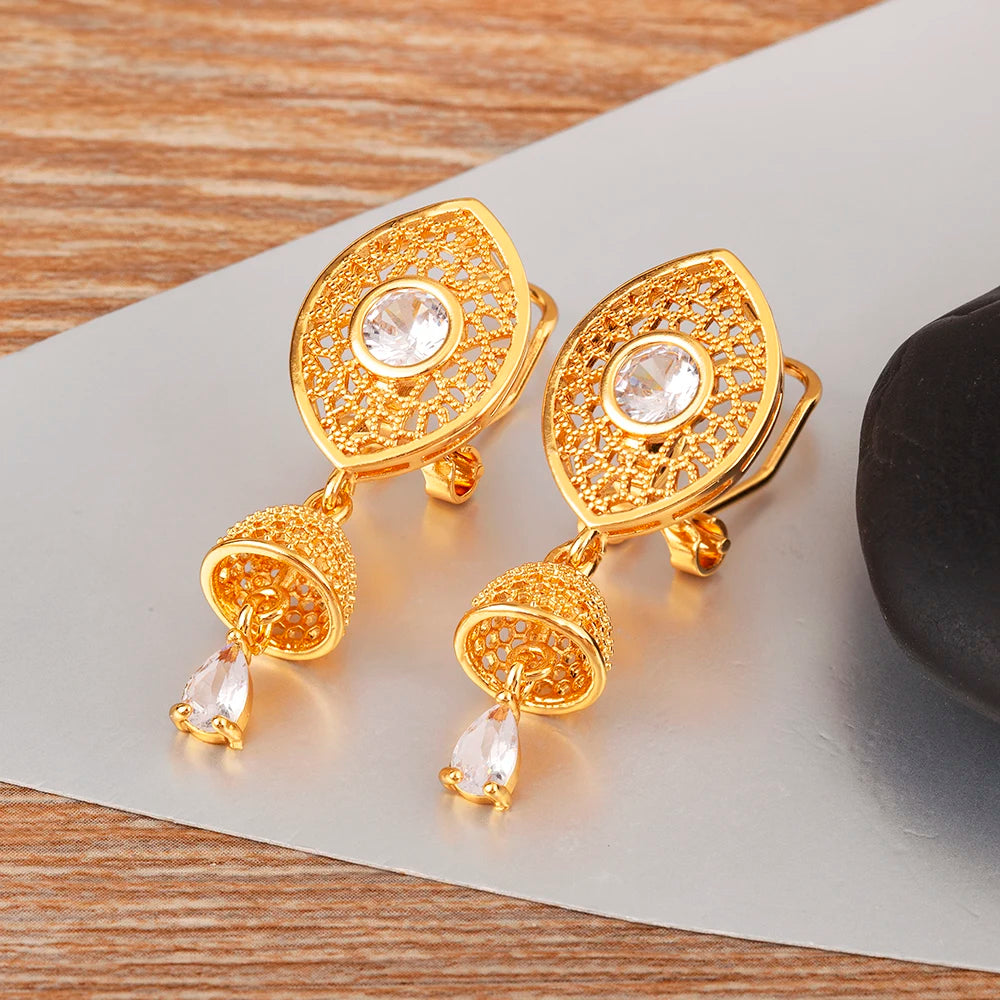 High Quality Rectangle/Evil Eye Shape Elegant Aesthetic Drop Earrings For Female Vintage Ear Jewelry Wedding Party Gifts - Floq & Raman