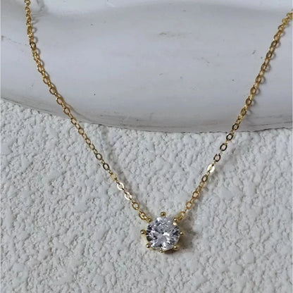 New 100% 925 Sterling Silver Necklace For Women 18K gold Plated 5A Zircon Pendant Eight Claw Necklace Money Fine Jewelry - Floq & Raman