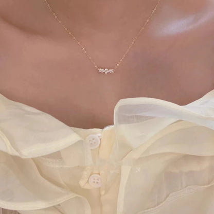 Real 925 Sterling Silver Zircon CZ Arc Choker Necklace For Women Light luxury Cute Fine Jewelry Minimalist Accessories - Floq & Raman