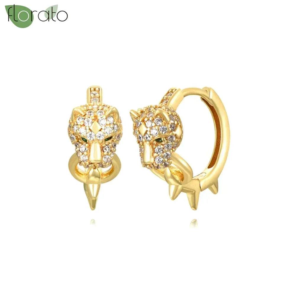 925 Sterling Silver Green Crystal CZ Hoop Earrings for Women | 2023 Luxury Gold Small Huggie Earrings | Fashion Piercing Jewelry - Floq & Raman