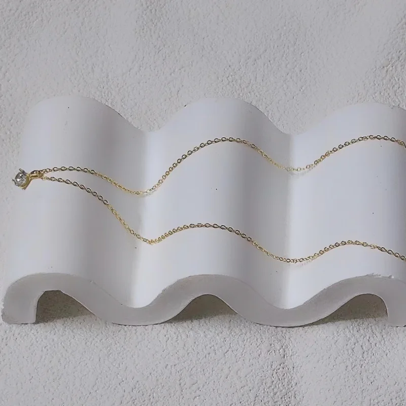 100% 925 Sterling Silver Geometric Zircon Pendant Necklace Women Fashion Elegant Party Jewelry Accessories - Floq & Raman