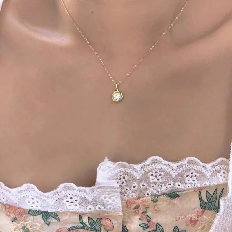 New S925 sterling silver rose necklace for women plated 18K gold temperament high-grade design sense diamond flower - Floq & Raman