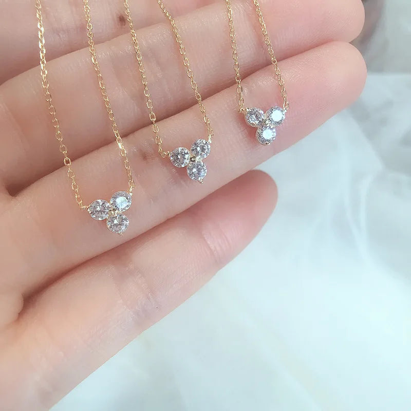 Japanese 925 sterling silver necklace for women, triangular design, high-end minimalist style, versatile 14k gold plated - Floq & Raman