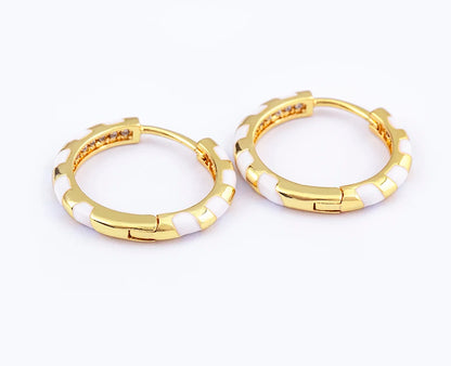 High Quality 6 Candy Colors Inlaid Zebra Stripe Pendant Fashion Earrings Enamel Oil Dripping Women's Simple French Jewelry Gifts - Floq & Raman