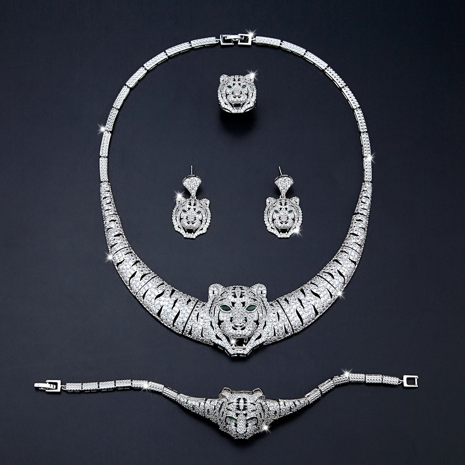 Luxury Bridal Jewelry Set (4 Pieces) – High-End Cubic Zirconia for Women’s Wedding or Special Events - Floq & Raman